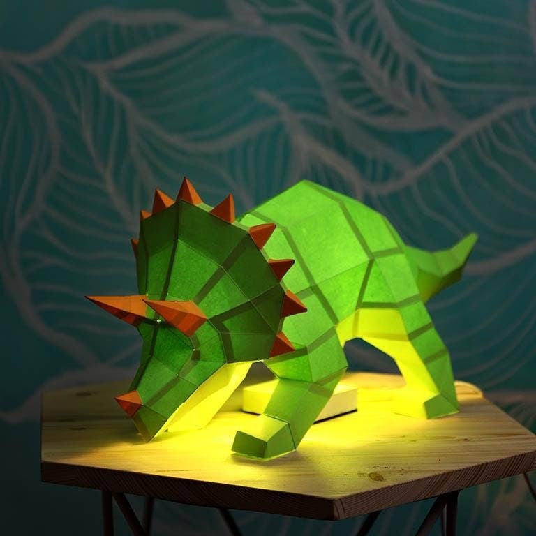 triceratops-3d-papercraft-origami-model-animal-lamp-shop-toy-pop